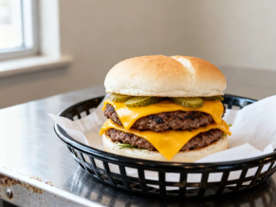 American Smash double smash burger with American cheese and pickles